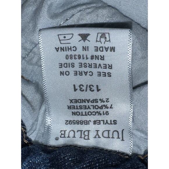 Judy Blue Wide Leg Cropped Jeans 13 31 Waist Med Wash Distressed 24 Inseam - Picture 13 of 16